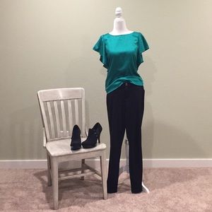 The Limited - Emerald green flutter sleeve blouse